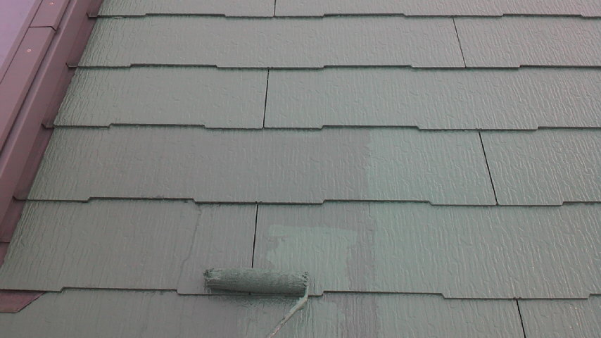 屋根シリコン塗装中⑦